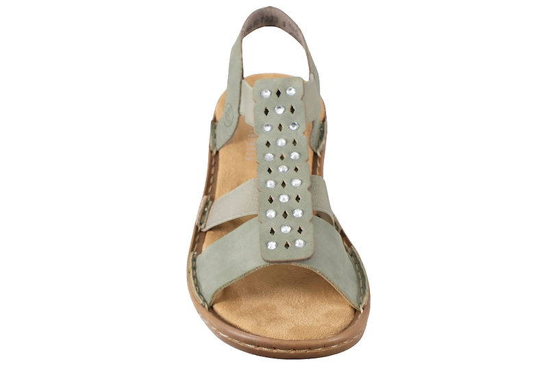 RIEKER SANDAL I GRØNT PU