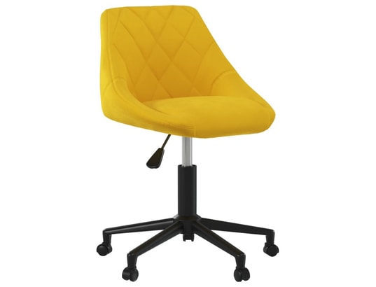 VIDAXL - Chaise de bureau Chaise pivotante de bureau jaune moutarde velours