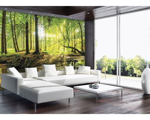 Vliesbehang 10513V4 Zonnig Bos 2-delige set 254 x 184 cm