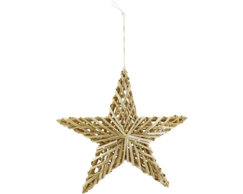 Kerstdecoratie hangende stroster Ø 20 cm naturel