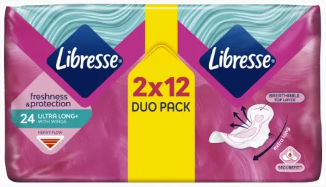 Libresse Ultra Long Wing Duopack - 2 x 12 stk
