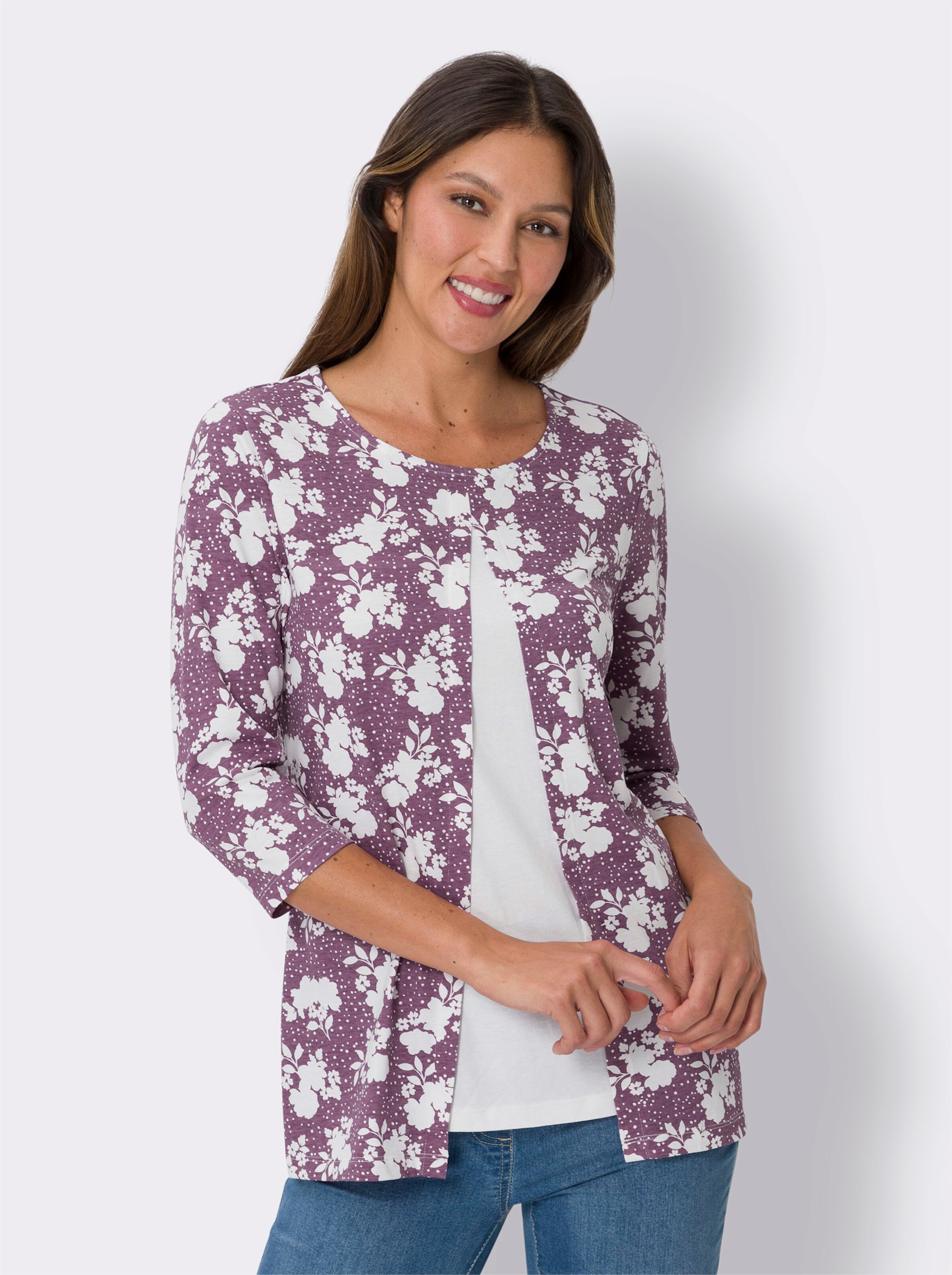 2-in-1-Shirt in längerer Form
