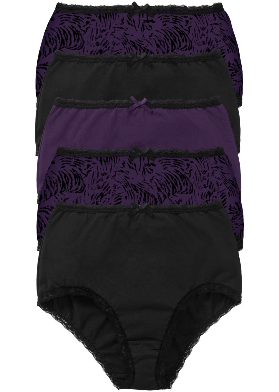 Lot de 5 slips taille haute