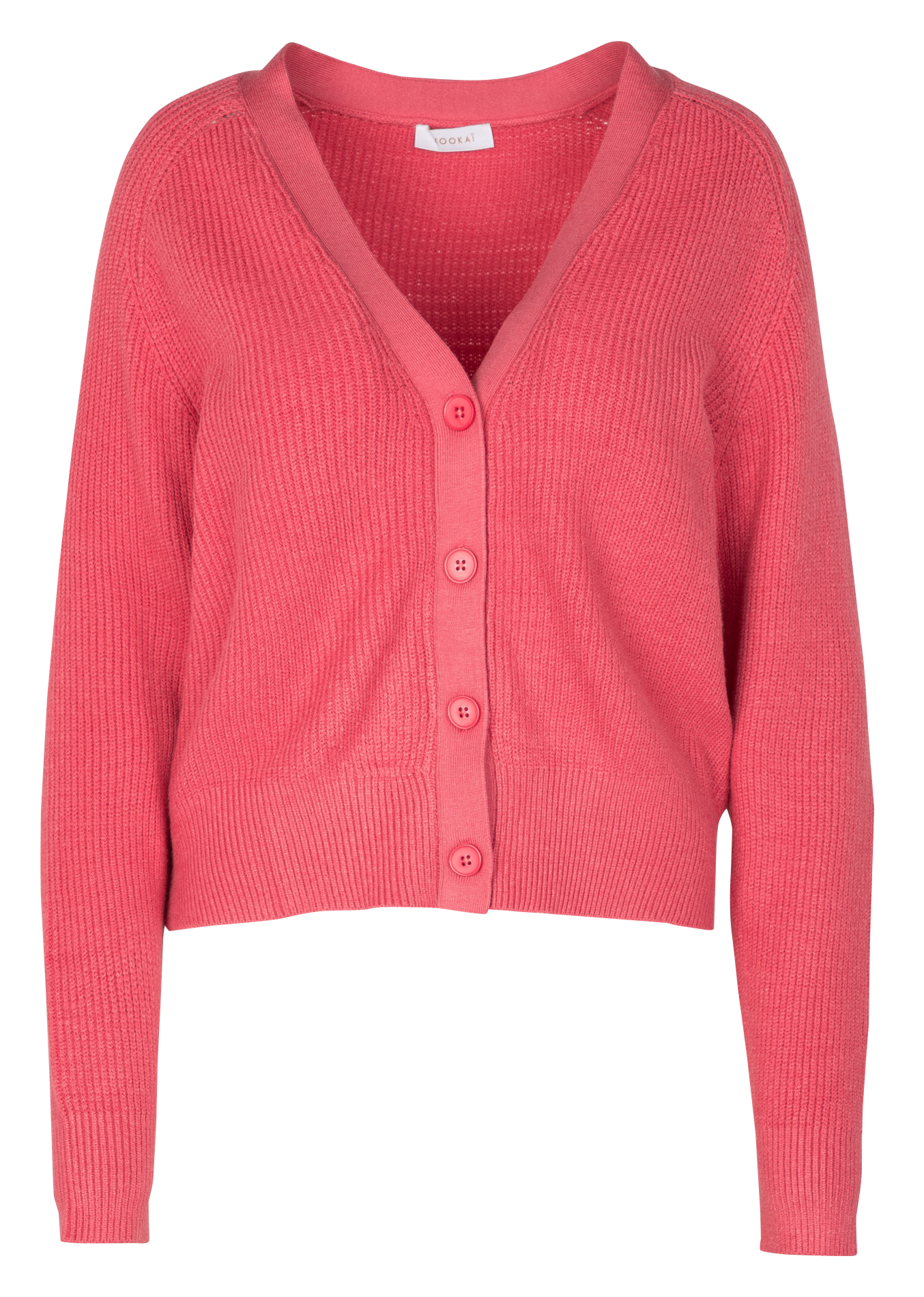 LOU - Cardigan boutonné à col v | Rouge