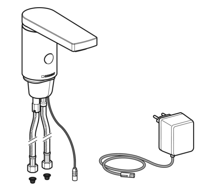 Geberit Hytronic 86 1-gats wastafelkraan koud en warm water zonder mengknop chroom