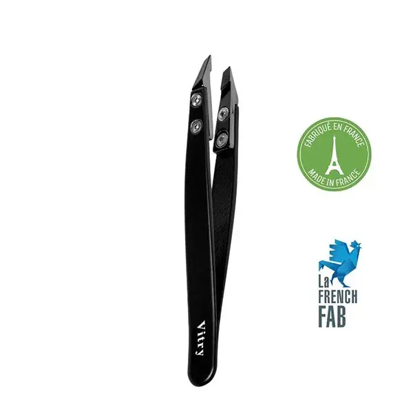 Vitry Pince à épiler couleur mors biais céramique noire