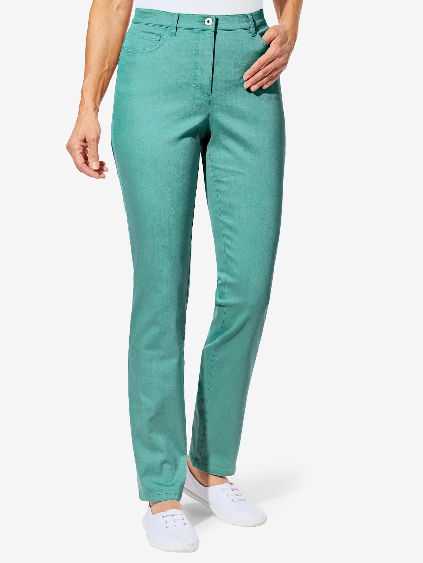 Pantalon mélanges matières perfect fit 4 poches coupes droite