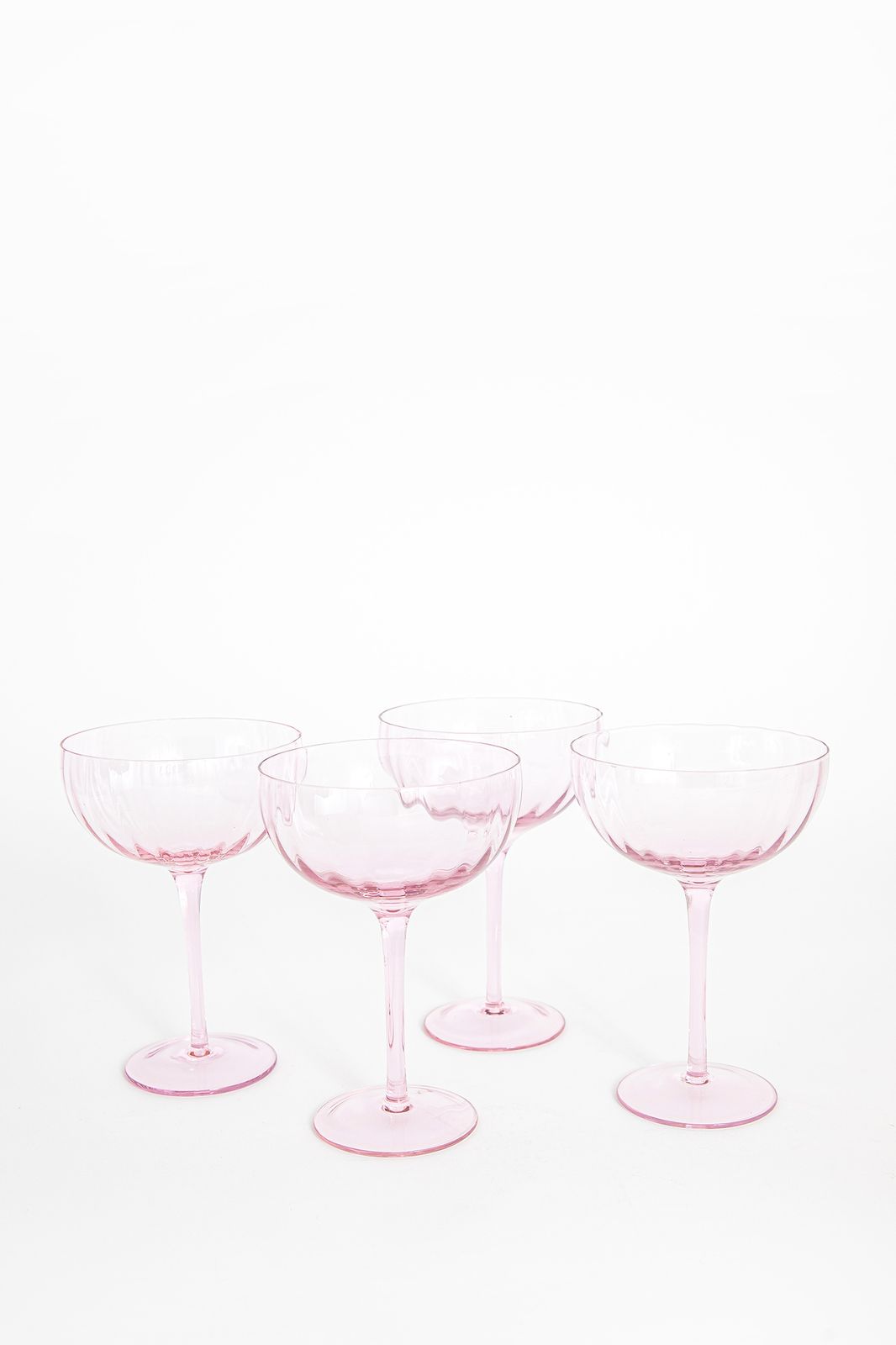 Lichtroze cocktailglazen Scallop