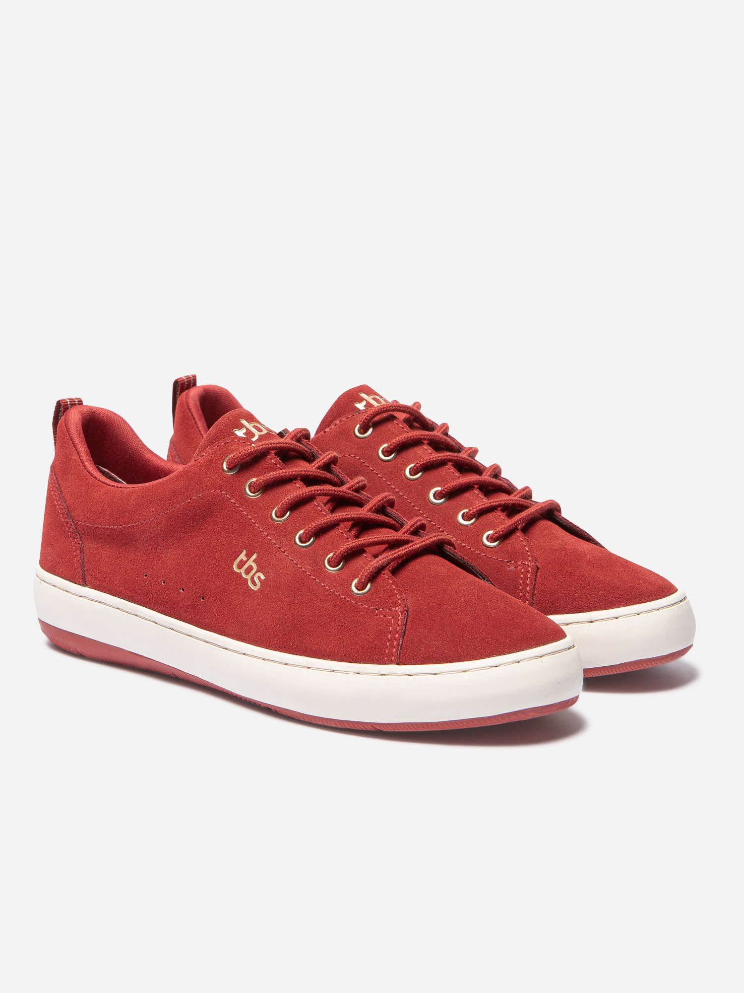 Baskets Femme Confort Cuir Rouge