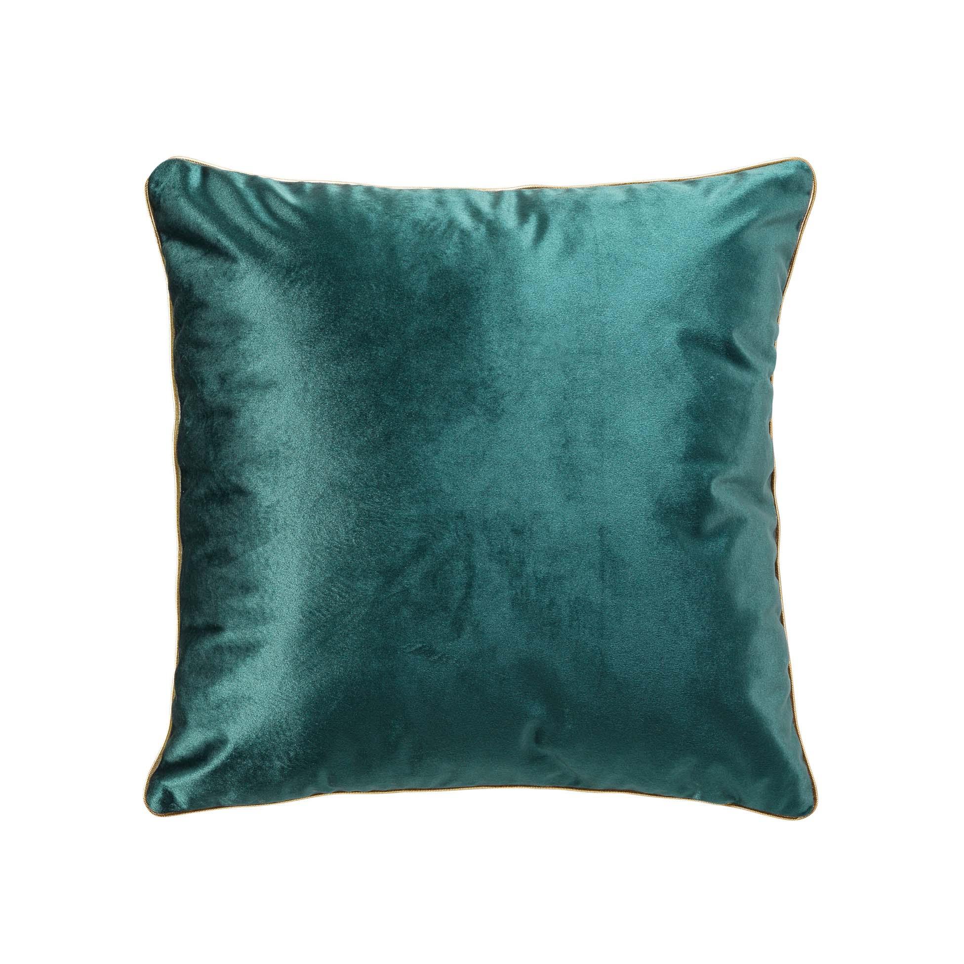 COUSSIN 45X45CM VELOURS UNI NORIA PETROLE
