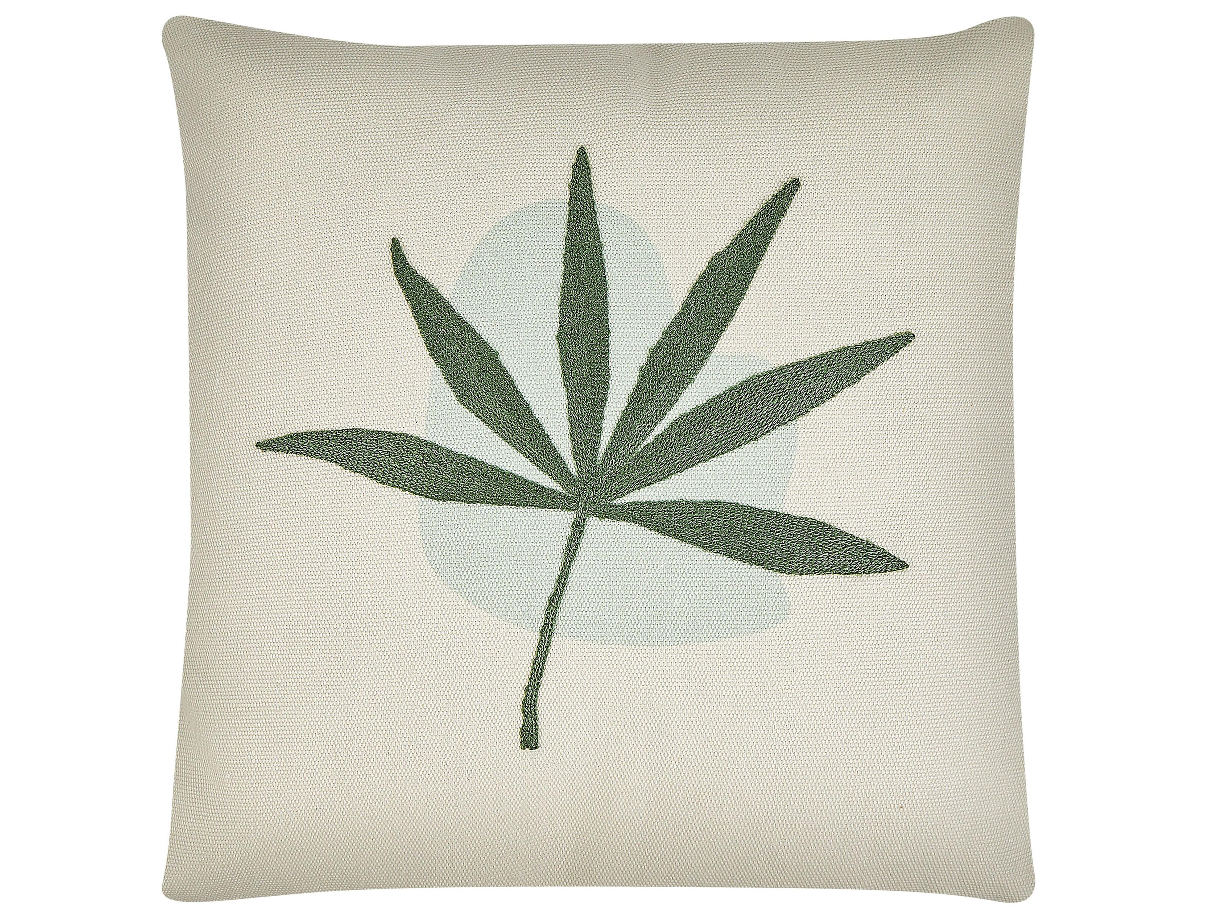 Set van 2 sierkussens DAVALLIA 45 x 45 cm Groen bladpatroon