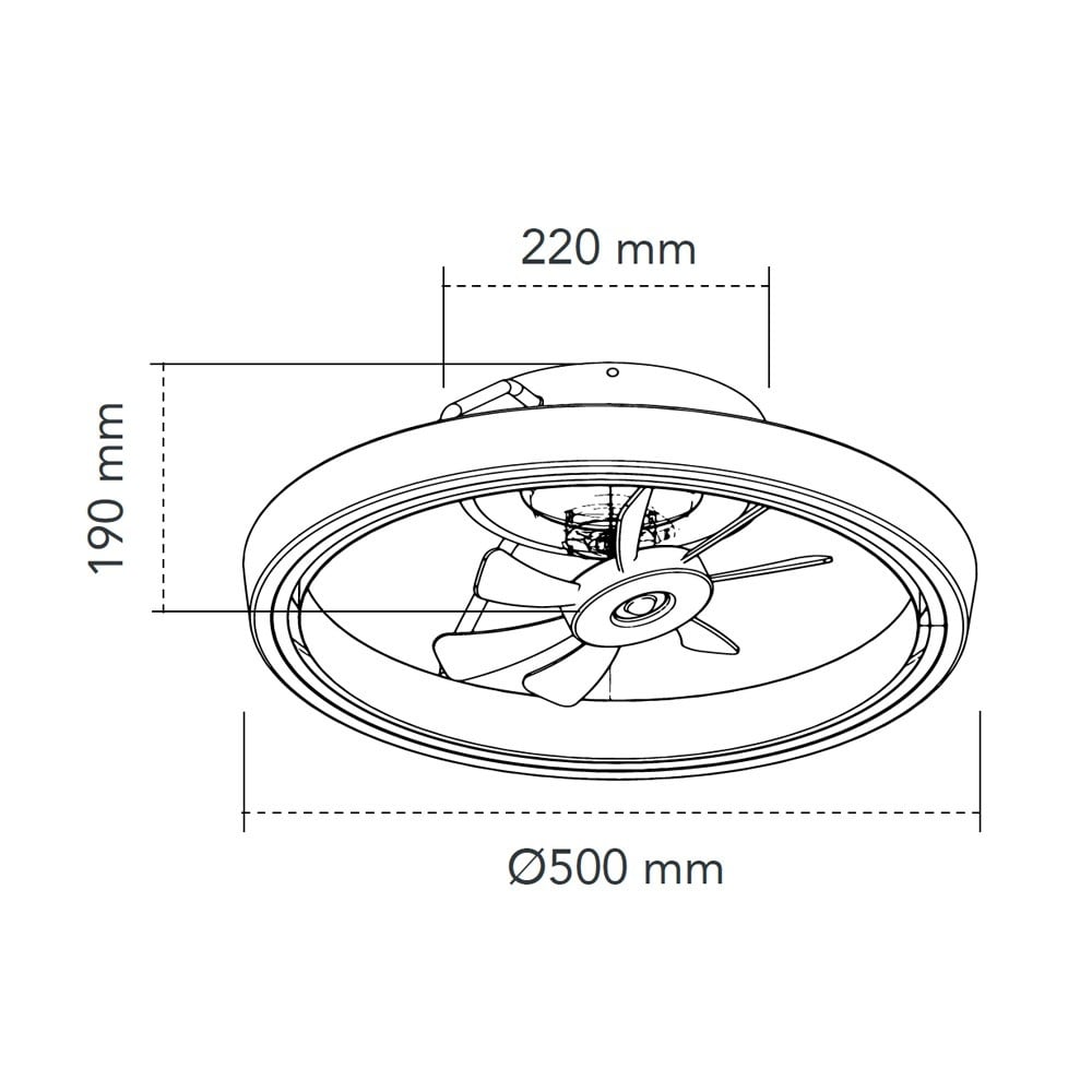 CristalRecord Plafondventilator Dinirot Ã 50 cm wit