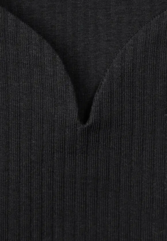 Shirt mit Herz Ausschnitt - Black