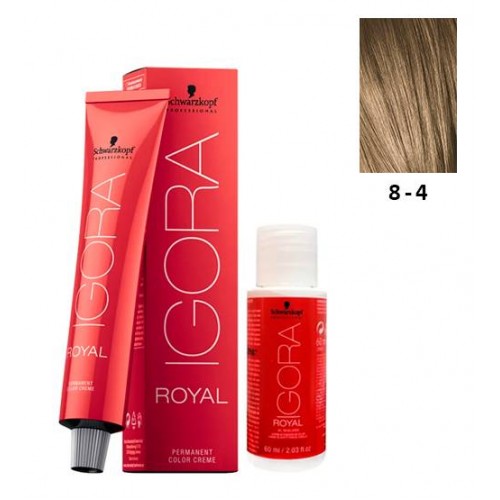 Schwarzkopf Igora Royal 8-4 Louro Claro Beige 60ml   Oxidante 20V