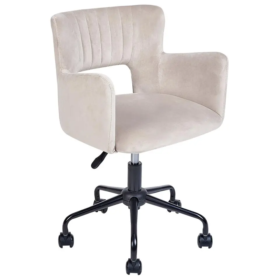 SANILAC - Bureaustoel - Beige - Fluweel