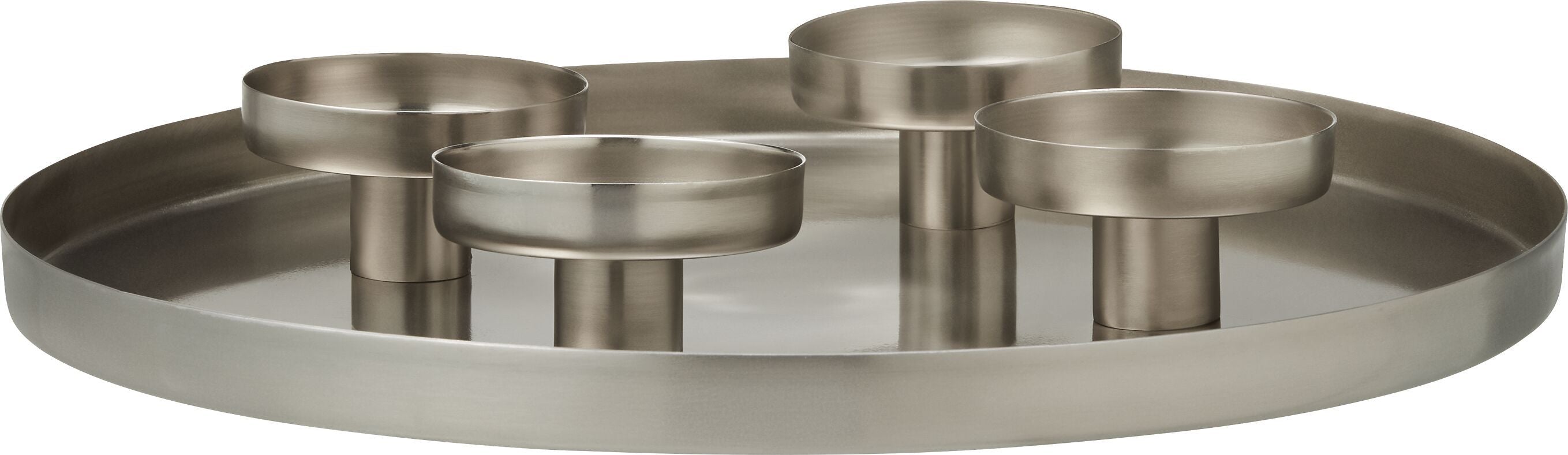 LINUS Kerzenhalter - Silber / H: 5.5 cm