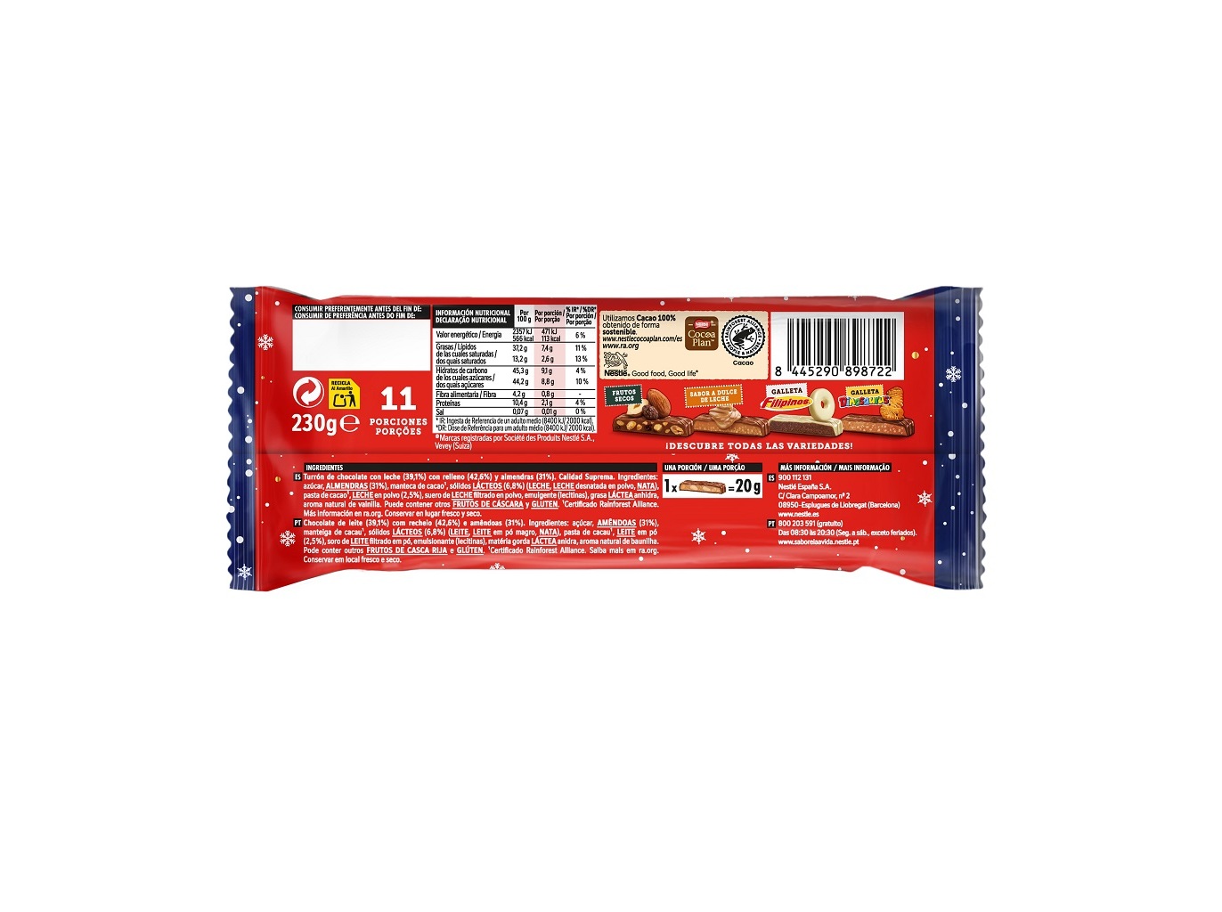 CHOCOLATE EXTRAFINO TORRÃO AMÊNDOA 230G