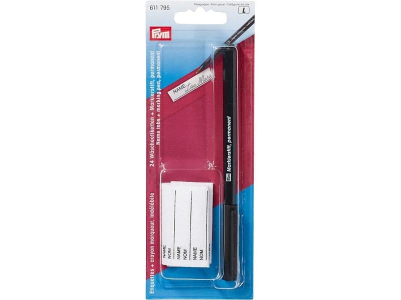 Prym Etiketten Wäscheetiketten   Markierstift Set Karte Set
