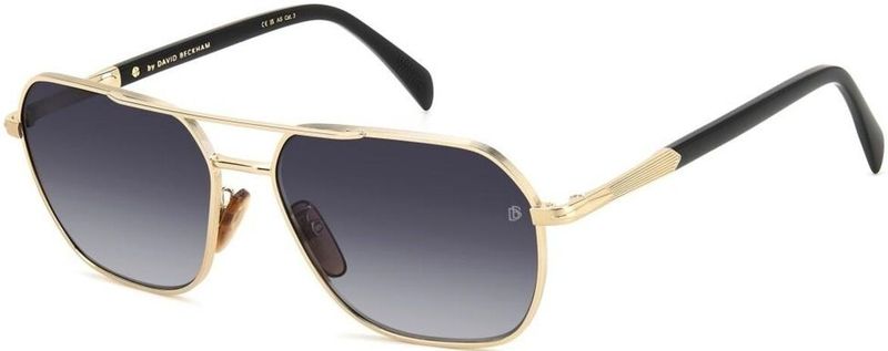 DAVID BECKHAM - DB 1128/G/S - Zonnebril - Metaal - Goud / Zwart - Grijs Gearceerd
