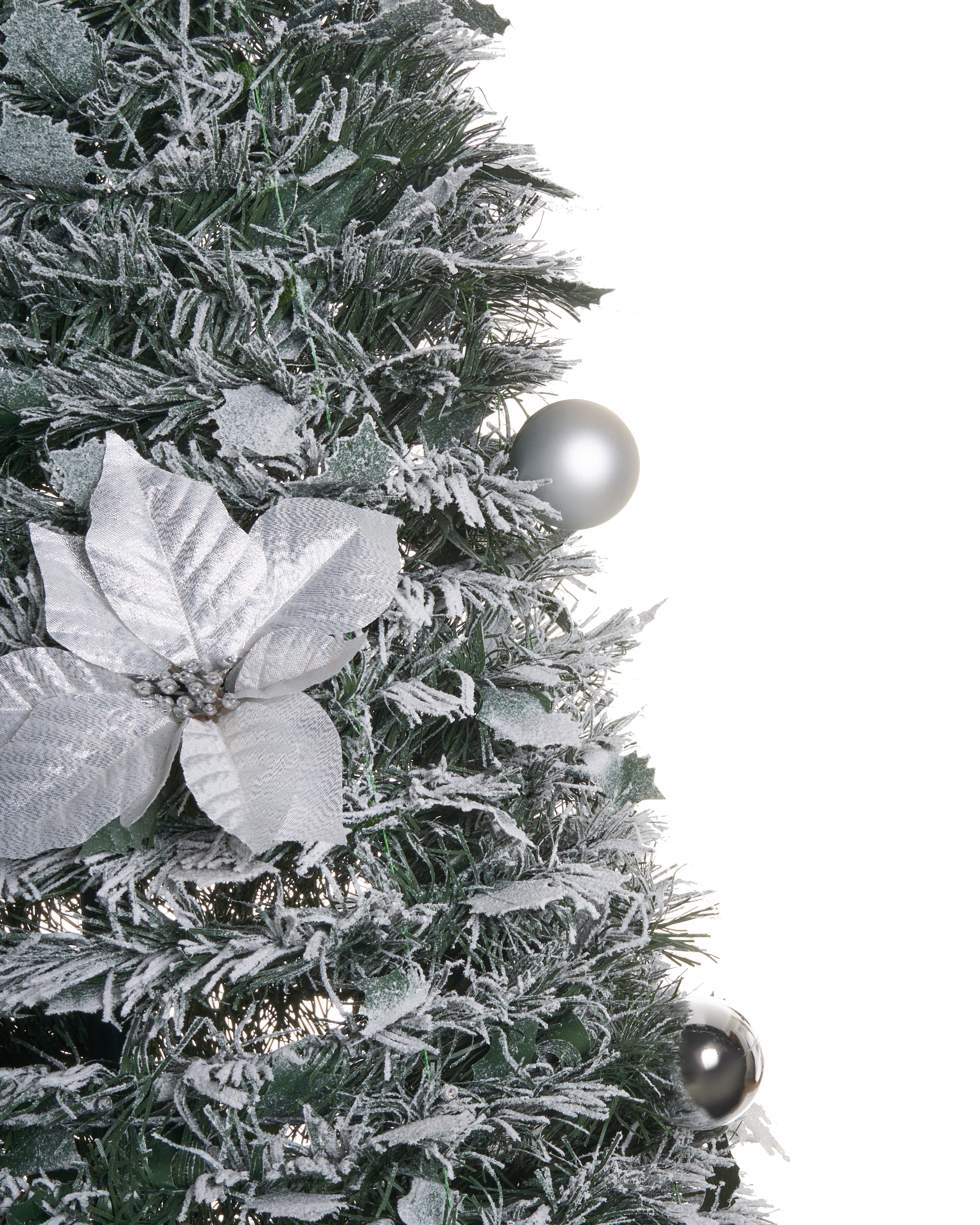 Besneeuwde kunstkerstboom inklapbaar LED FIRVANA 185 cm Wit