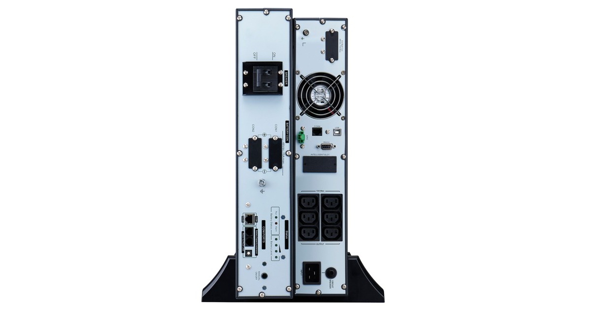 APCEasy-UPS On-Line SRVL2KRILRK Noodstroomvoeding - Li-ion ups  (Zwart/zilver, 6x C13, Rack/tower convertible, extendable runtime, 2000VA)