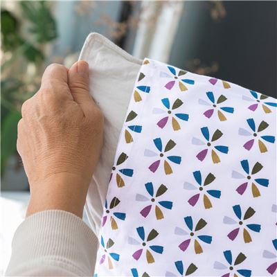 Linge de lit motif rosaces - BECQUET CRÉATION
