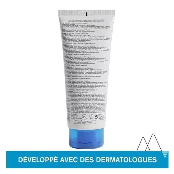 Loção Corporal Aveludada Uriage Thermal Water, Hidratante para Pele Seca e Sensível, 200ml