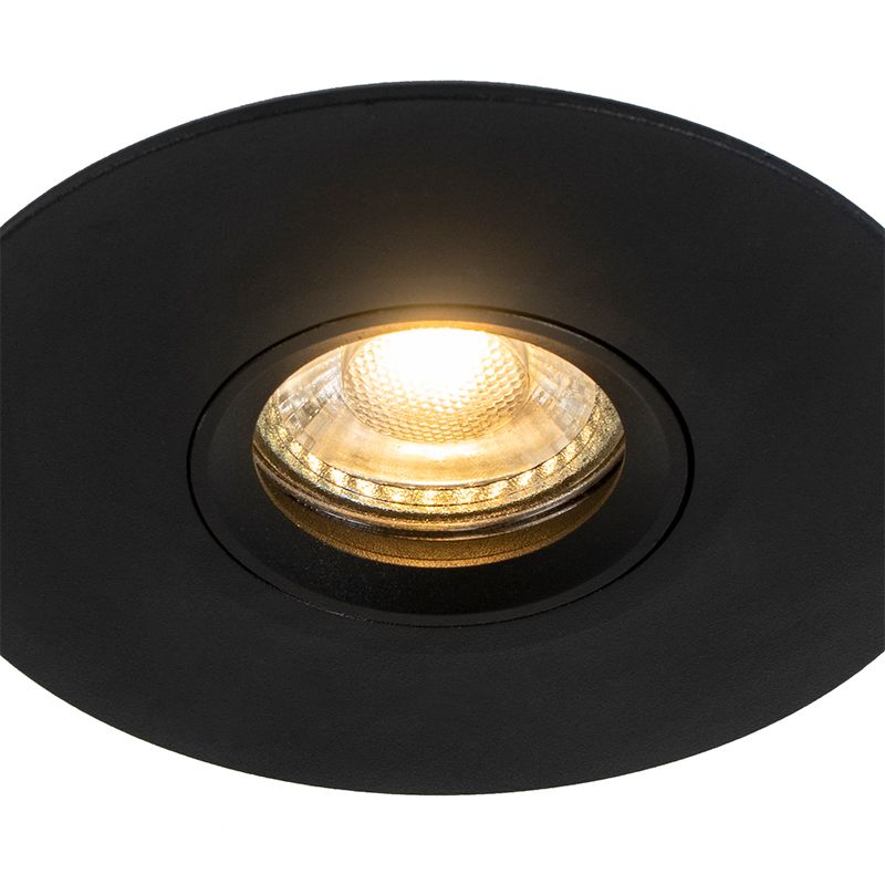 Set van 6 Moderne inbouwspot zwart 12 cm - Buco