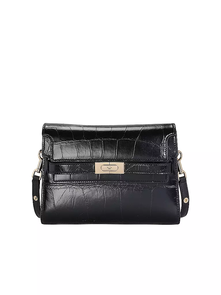 TORY BURCH Ledertasche - Umhängetasche LEE RADZIWILL CROC  schwarz