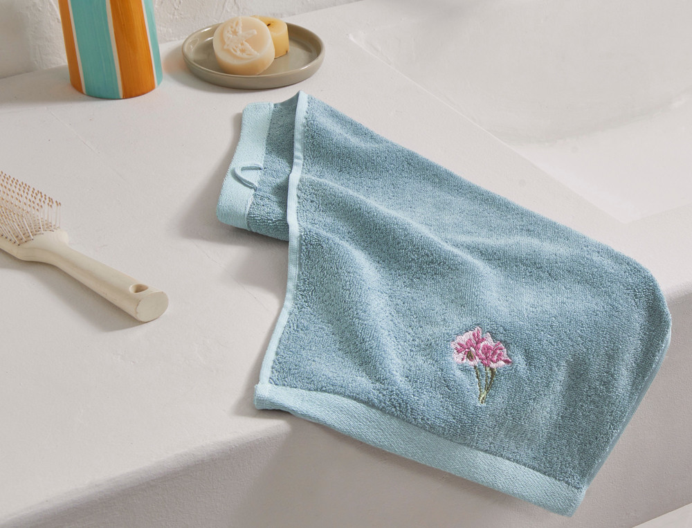 Serviette invité brodée-Florescence