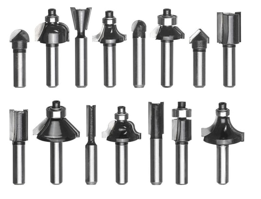 KWB - Coffret embouts de fraisage Set de coupe 15 pièces pour défonceuses