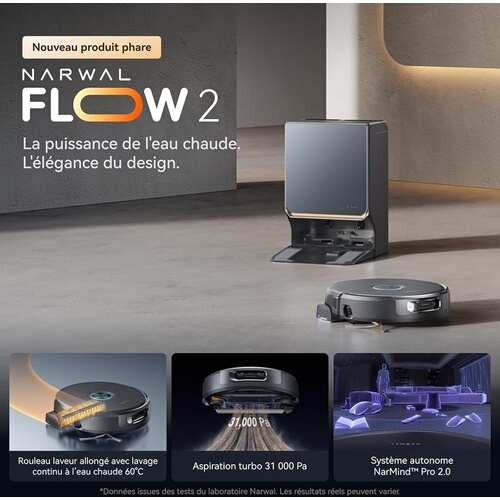 Aspirateur robot Narwal Flow 2 Noir