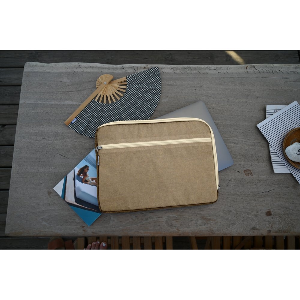 Pochette Ordinateur 15 Pouces Lin Doré