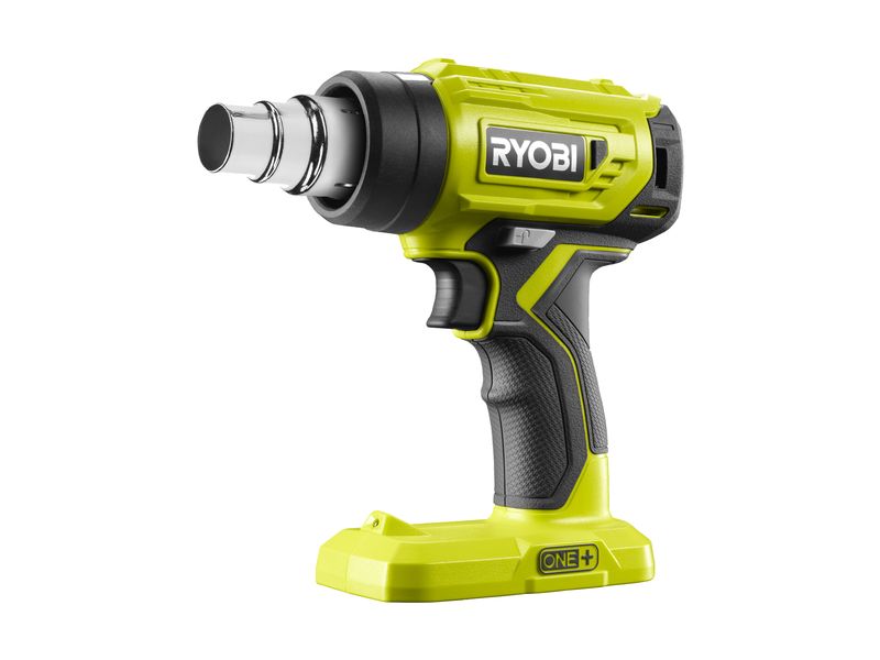 RYOBI Akku-Heissluftgebläse R18 hG-0, 18 V, Solo Batteriebetriebene Heissluftpistole heizt in weniger als 10 Sekunden auf bis zu 470 °C auf
