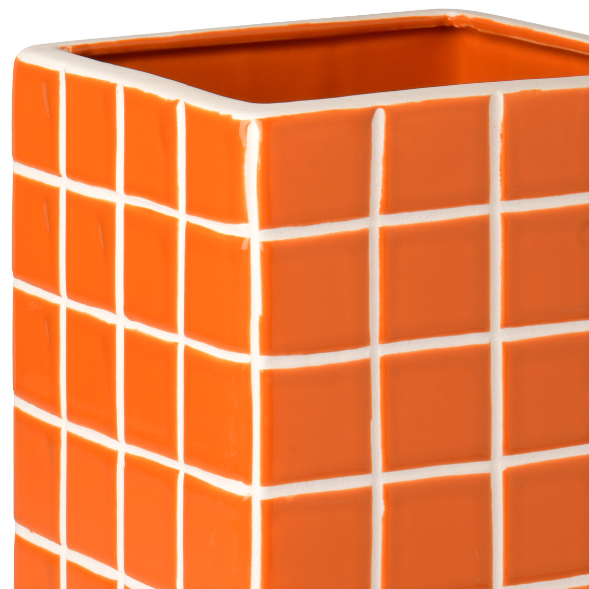 Vase mit Kachel-Muster orange