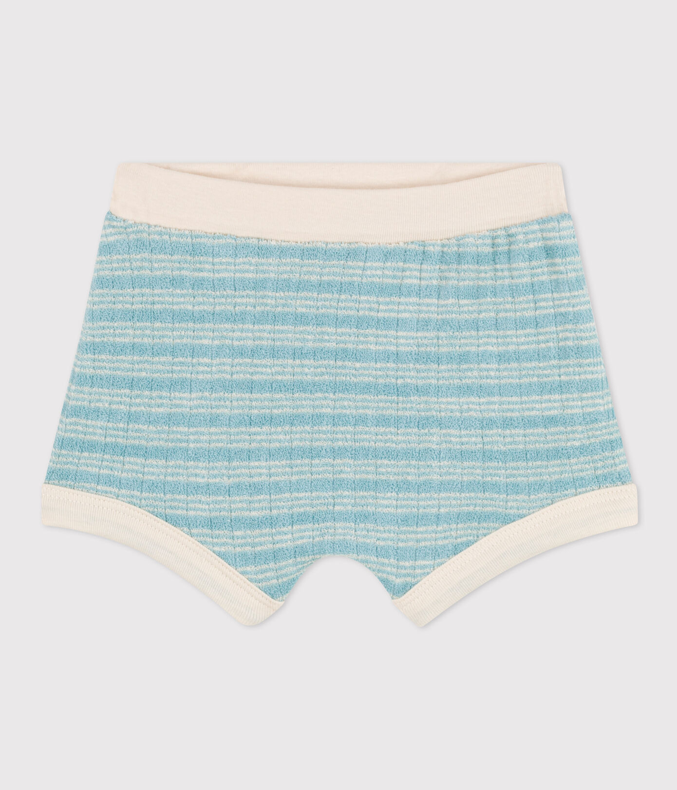 Short bébé en bouclette éponge rayée