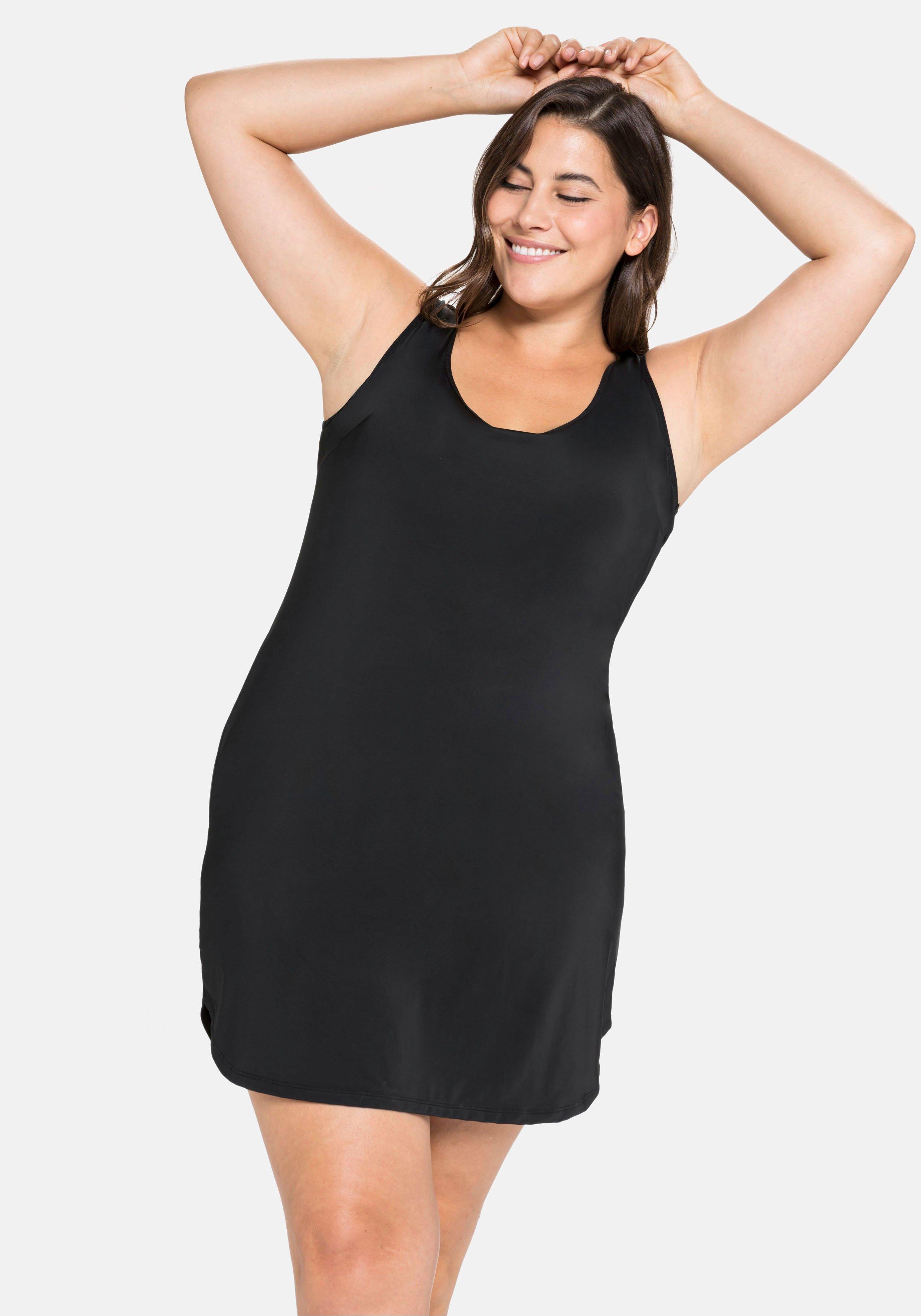 Unterkleid mit gerundetem Saum, elastische Qualität