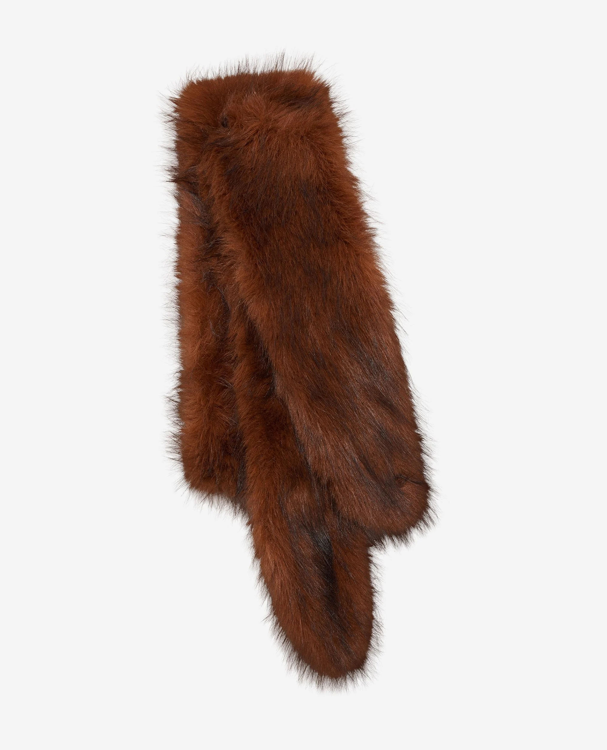 Col effet fourrure marron