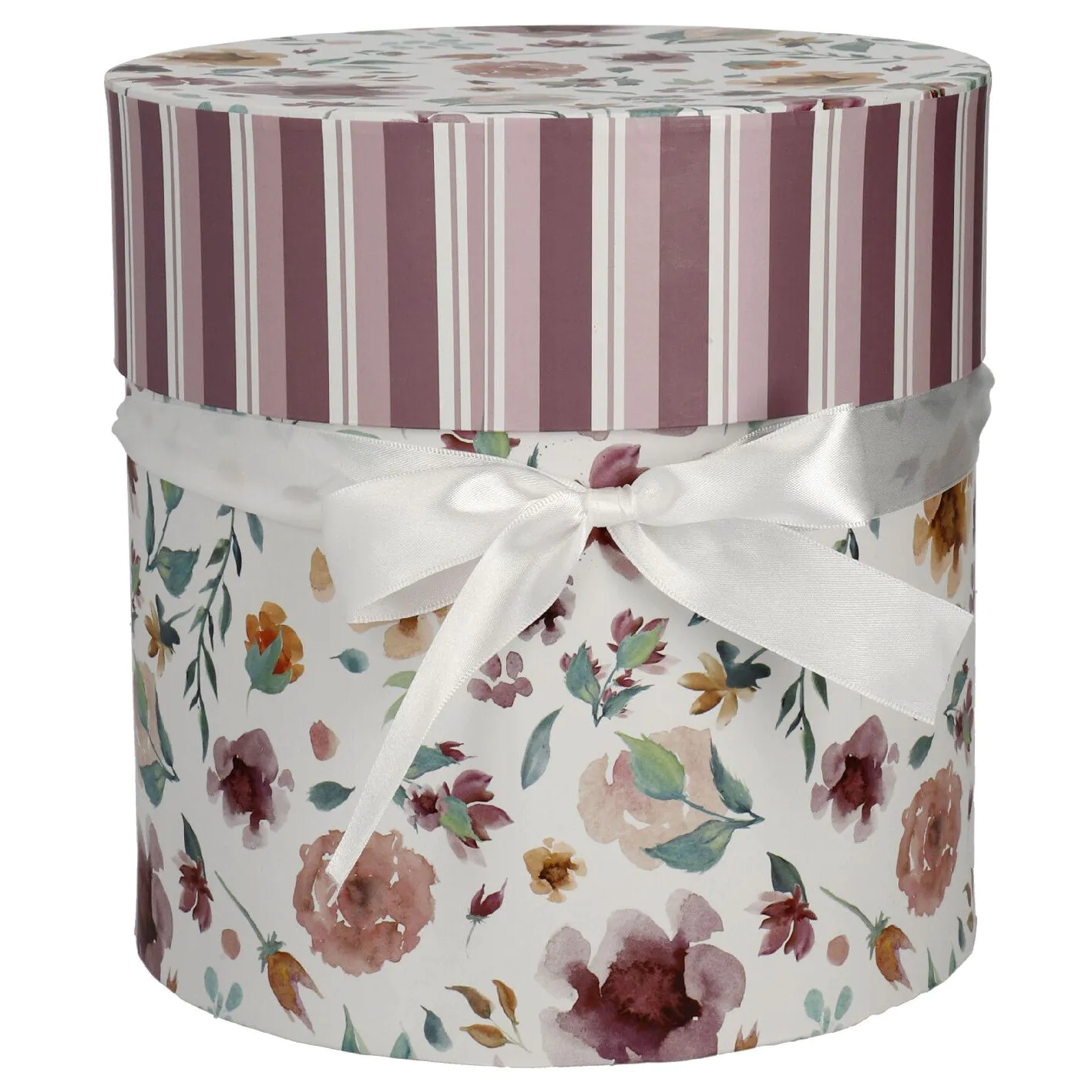 5er Set Geschenkkarton Floral/rund, lila