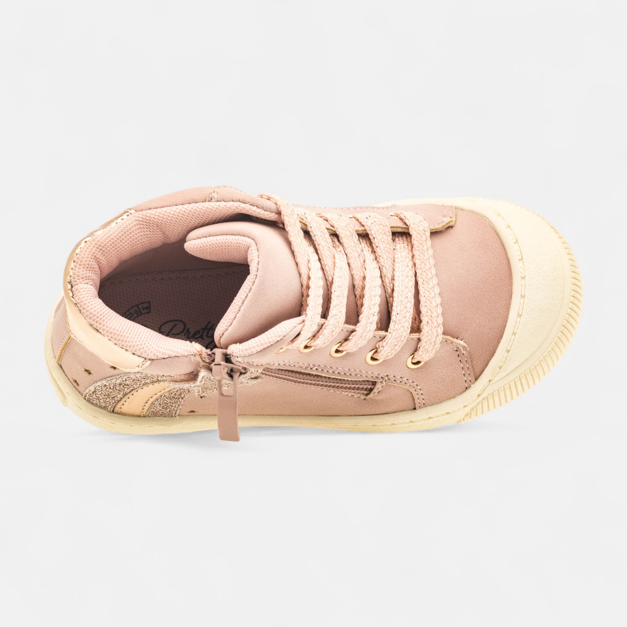 Baskets hautes Fille rose