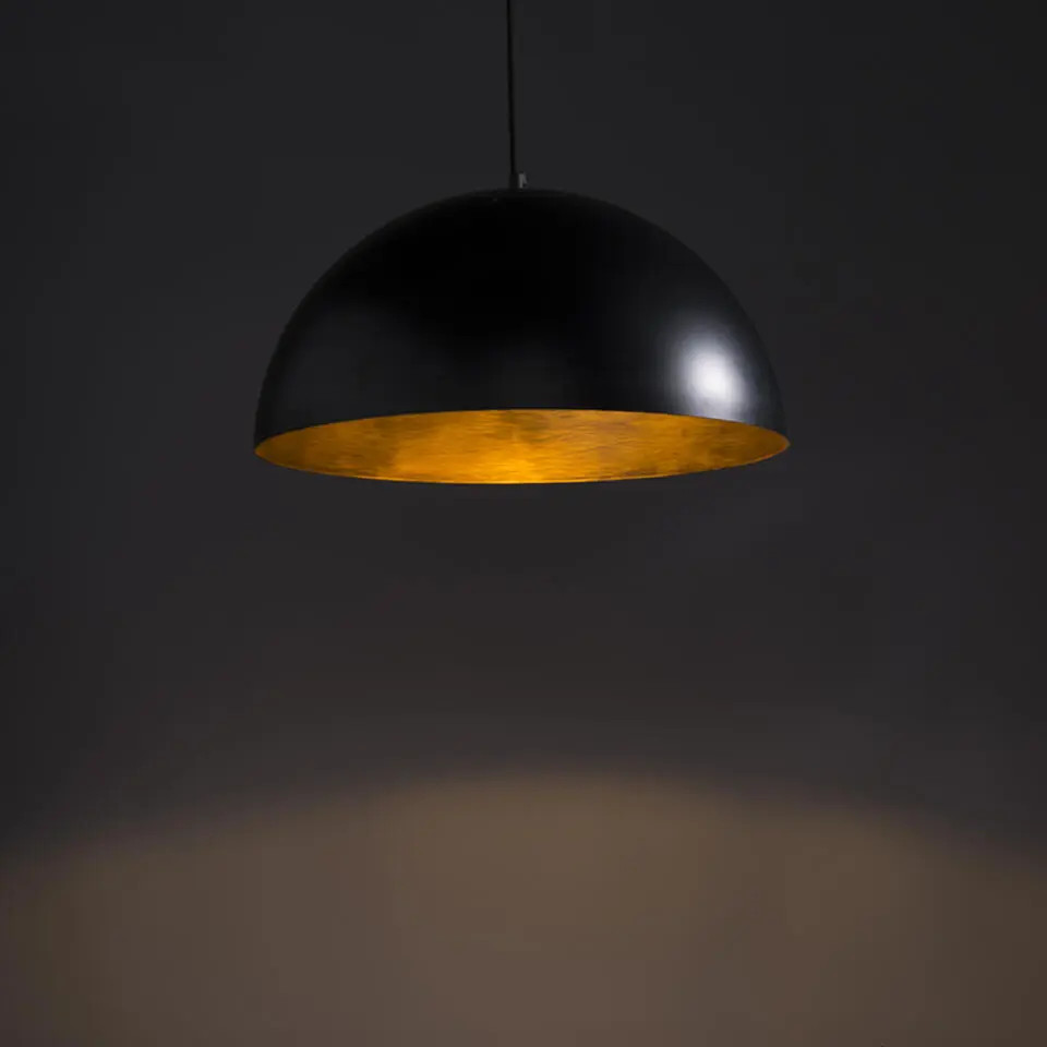 Qazqa hanglampen magna zwart e27