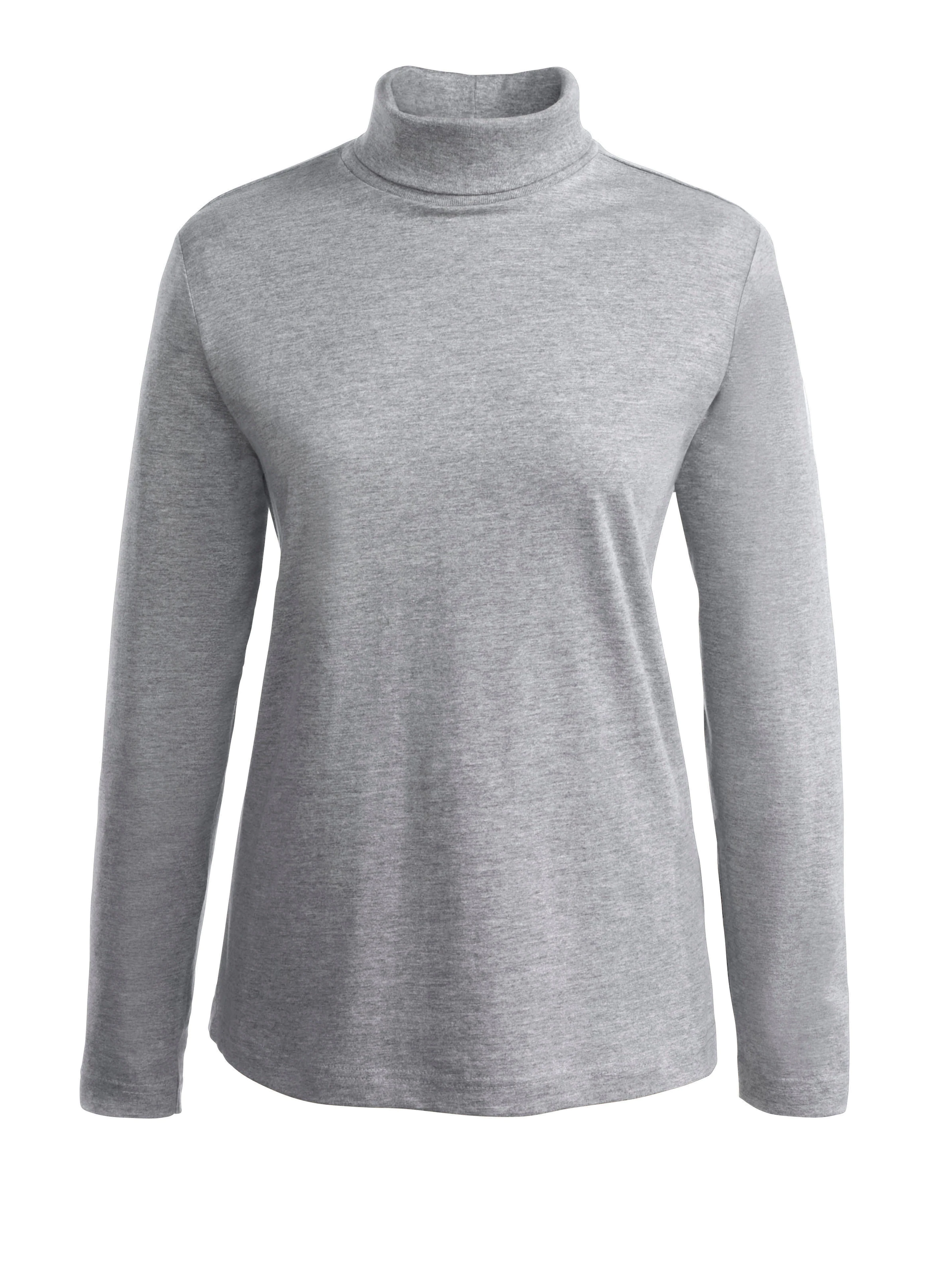 Rollkragenshirt in grau-meliert