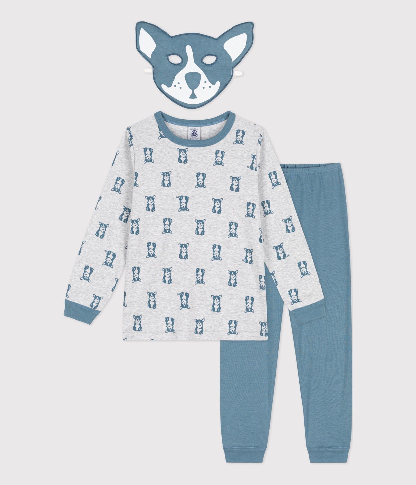 Pyjama chien avec masque petite fille/petit garçon en coton