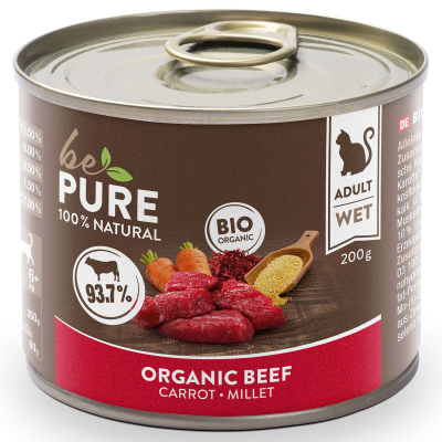 bePure Nassfutter Bio Rind mit Karotte & Hirse