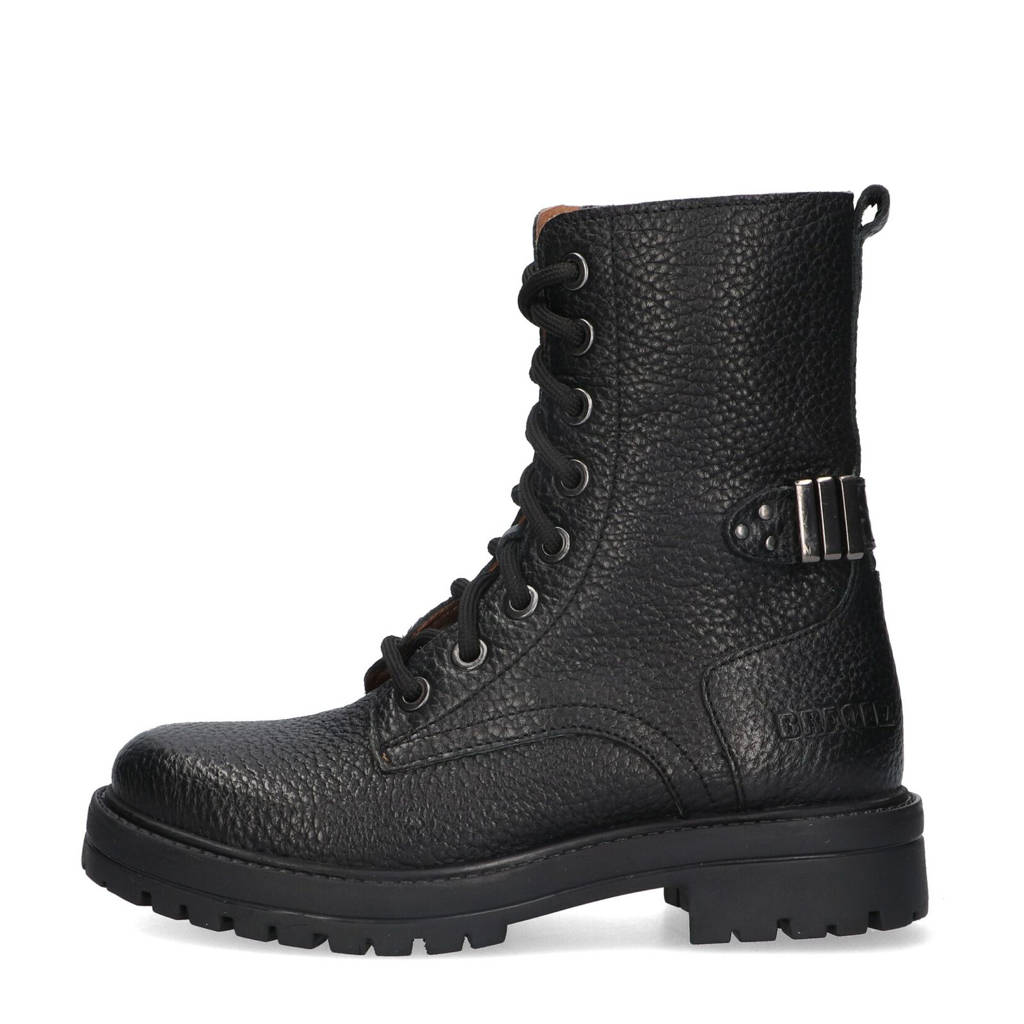 Braqeez Leah Leapleren veterboots zwart