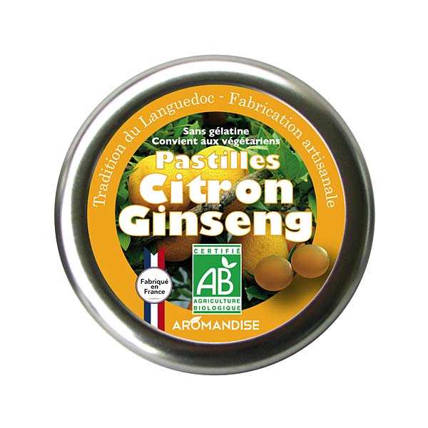 Pastilles bio citron et ginseng