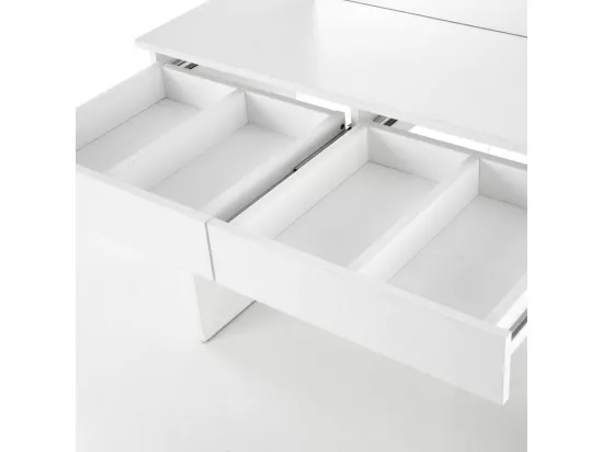 Coiffeuse blanche avec tiroirs et éclairage led STARS