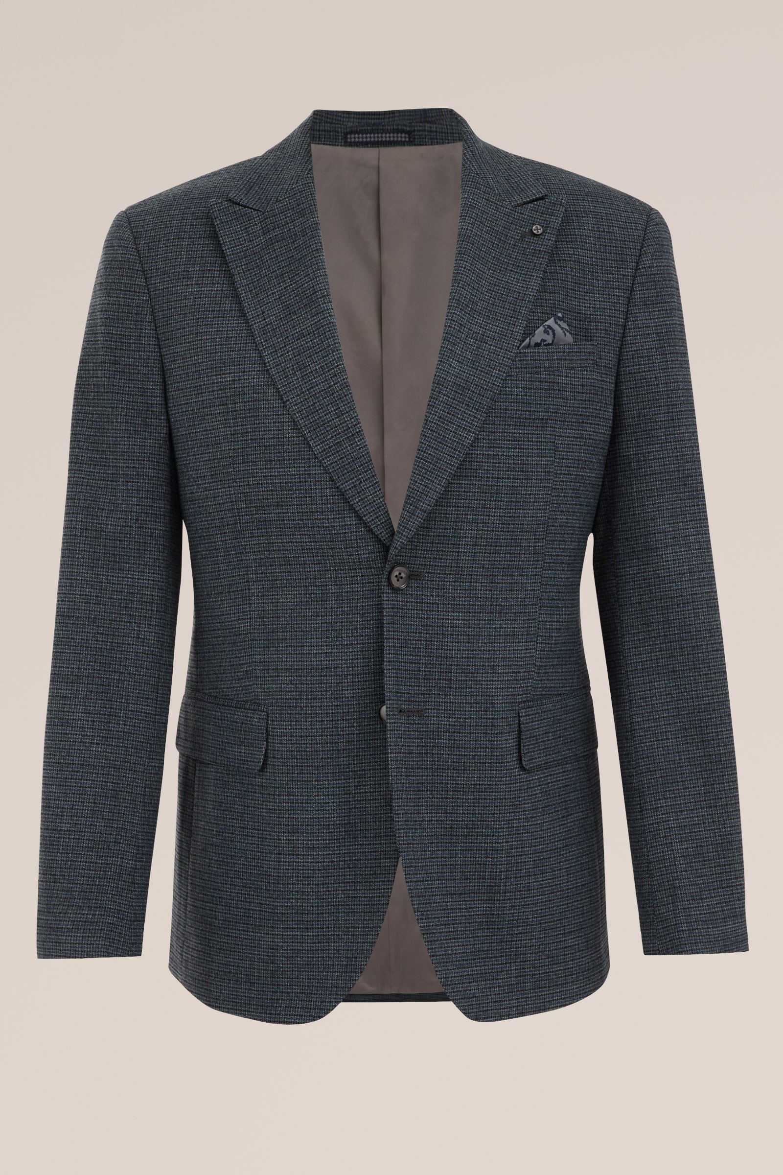 slim fit blazer met dessin WE Fashion Donkergrijs