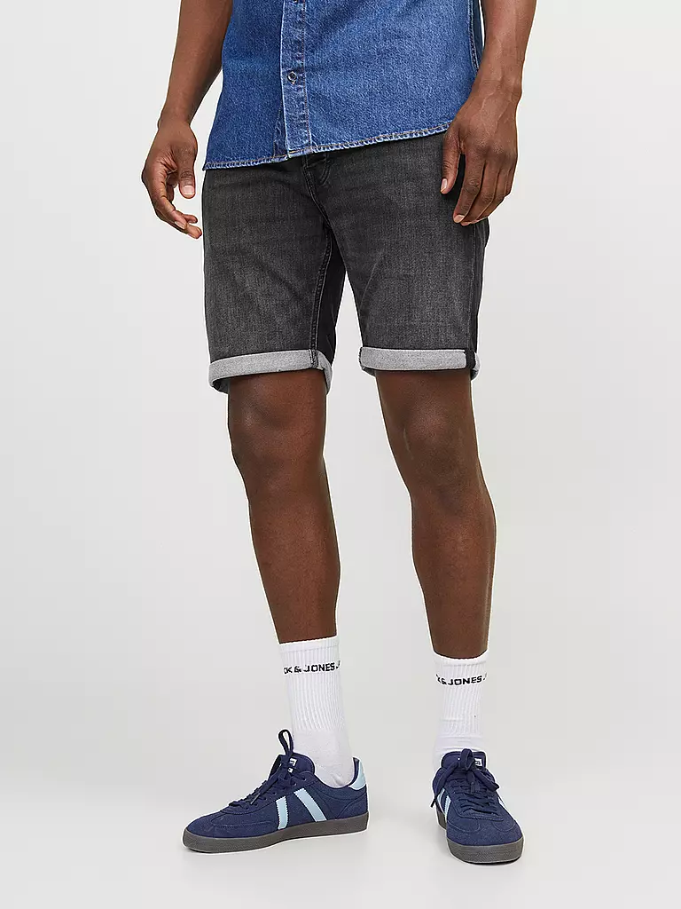 JACK & JONES Jeansshorts JJIRICK JJICON schwarz