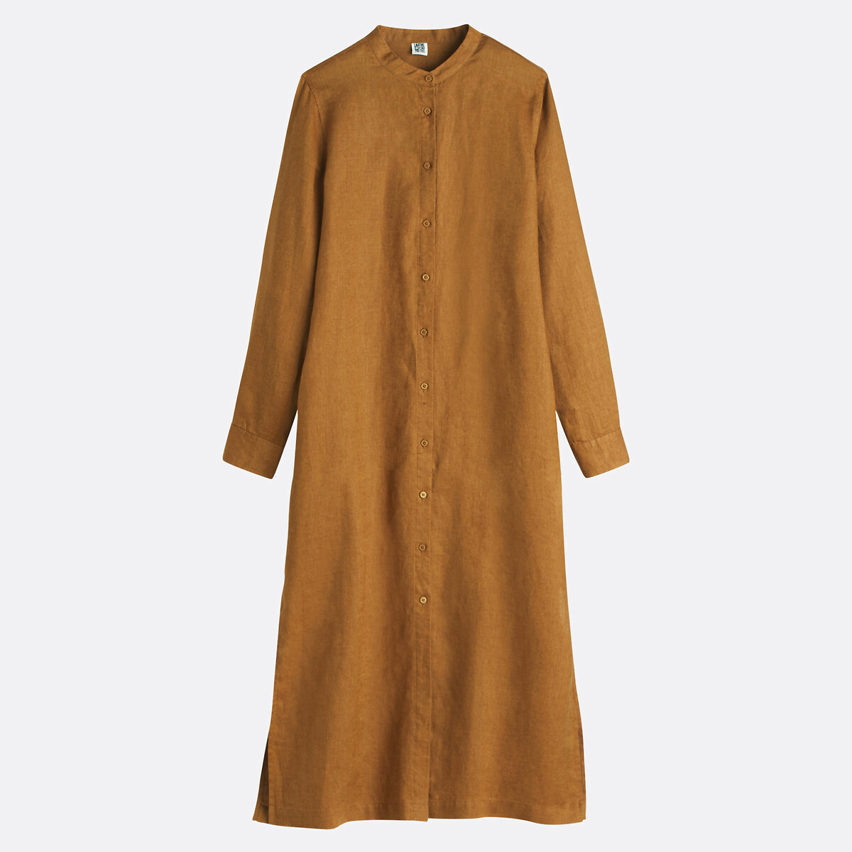 COLEÇÕES LA REDOUTE<br>Vestido longo com mangas compridas, em linho